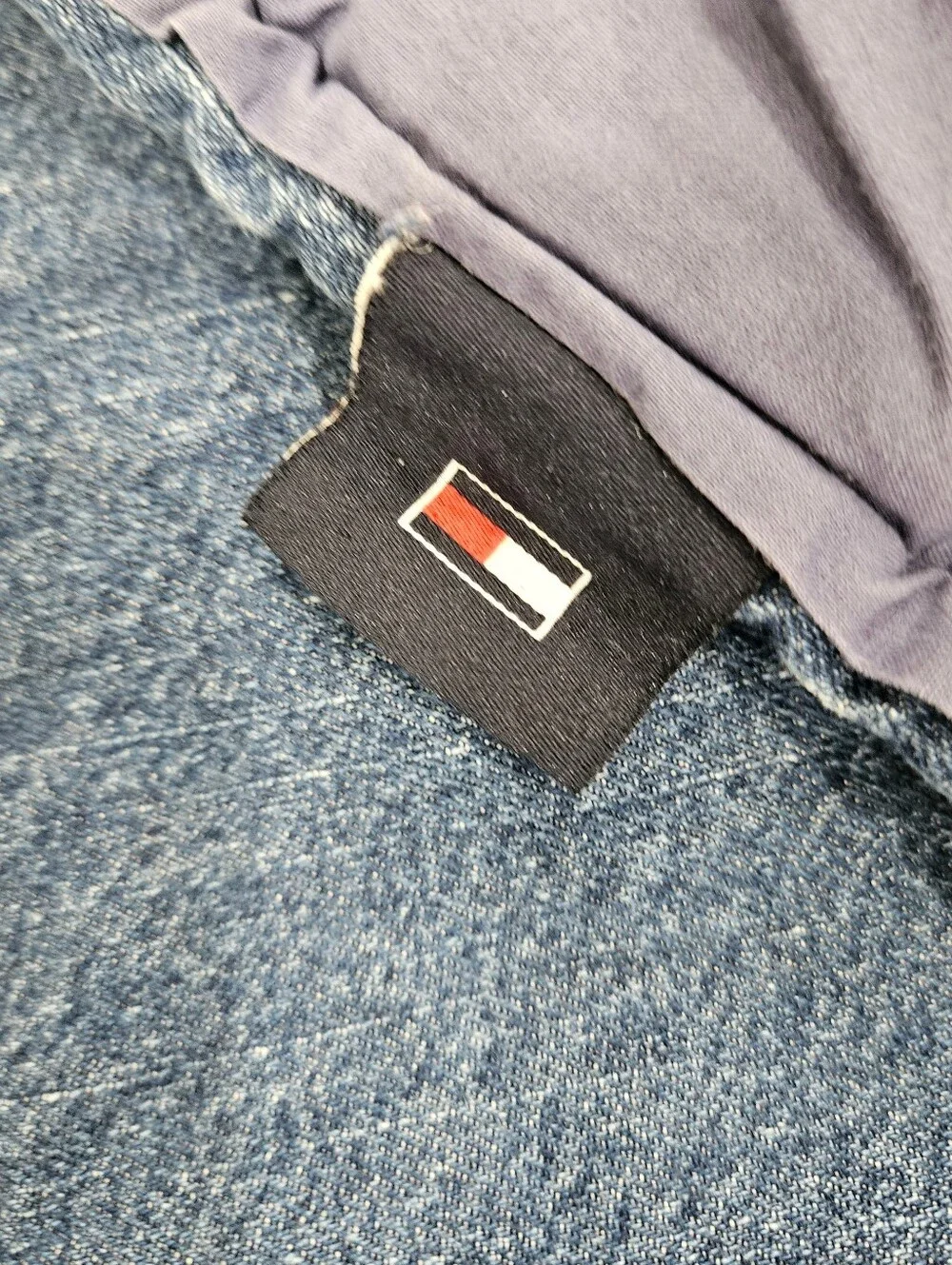 VTG Tommy Hilfiger QUEEN Denim Comforter Blue Jeans Cotton Reversible Preppy 90s